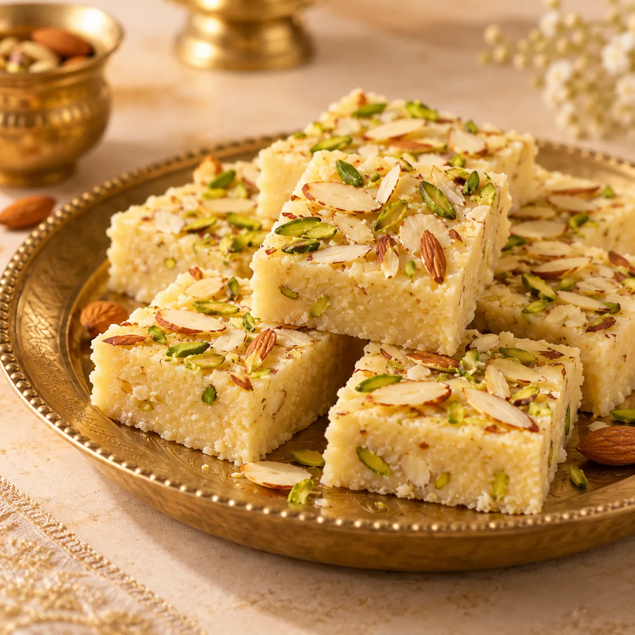 Badam Pista Khoya Barfi